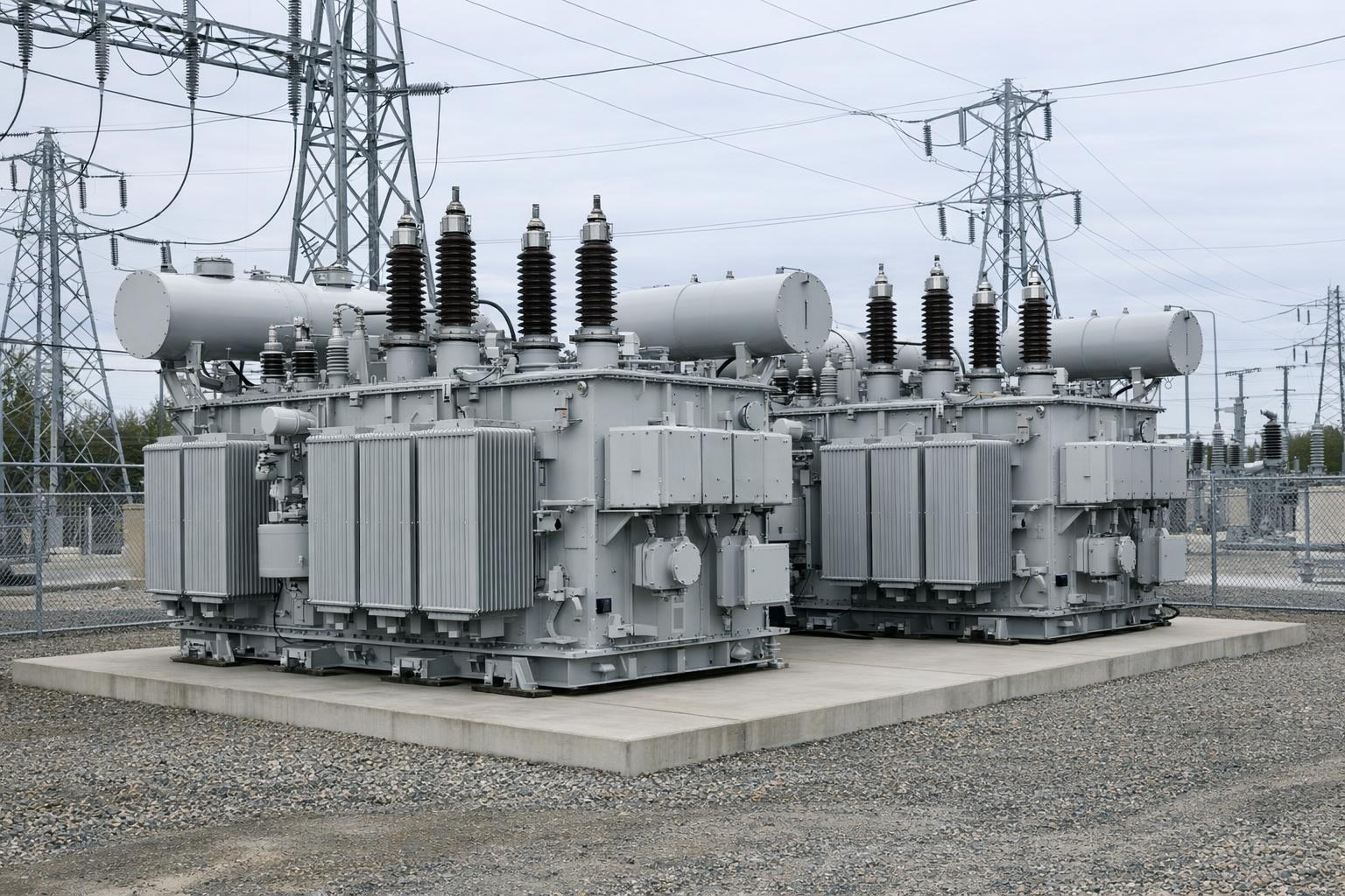 ABB 10MVA transformer bank in a utility power yard